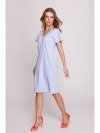 Stylove S392 Sukienka o luźnym fasonie z dekoltem V - błękitna