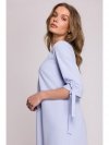 Stylove S393 Sukienka z wiązanymi rękawami - błękitna