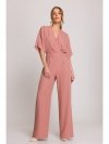 Stylove S395 Kombinezon z dekoltem kopertowym - różany