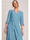 Stylove S396 Sukienka z kopertowym motywem - zimny niebieski