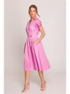 Stylove S401 Bawełniana sukienka z kołnierzykiem - liliowa