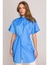 Stylove S402 Bawełniana koszula oversize tunika - niebieska
