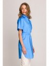 Stylove S402 Bawełniana koszula oversize tunika - niebieska