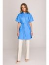 Stylove S402 Bawełniana koszula oversize tunika - niebieska