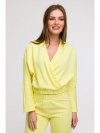 BeWear B292 Bluza z kopertowym dekoltem - cytrynowa