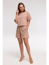 BeWear B294 Bluza oversize z krótkimi rękawami - mokka