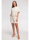 BeWear B294 Bluza oversize z krótkimi rękawami - waniliowa
