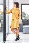 BeWear B089 Sukienka z golfem - żółta