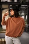 BeWear B094 Bluza z dekoltem z tyłu - kamel