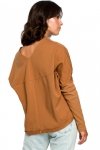 BeWear B094 Bluza z dekoltem z tyłu - kamel