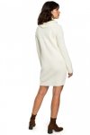 Be Knit BK010 Swetrowa mini sukienka z golfem - ecru