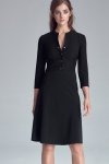 Nife Czarna sukienka zapinana na napy - S123
