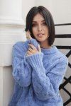 Be Knit BK038 Sweter ze splotem typu warkocz - niebieski