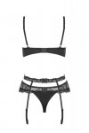 Obsessive Heartina set bielizna nocna komplet biustonosz + stringi + pas do pończoch