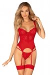 Obsessive Gorset i stringi Amor Cherris czerwony