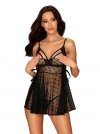 Obsessive Koszulka Heartia babydoll czarna