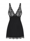 Obsessive Babydoll i stringi Luvae czarne