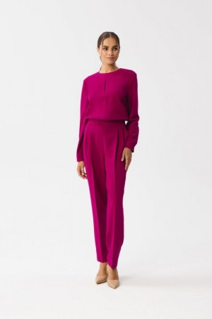 Stylove S355 Kombinezon z łezką w dekolcie - śliwkowy