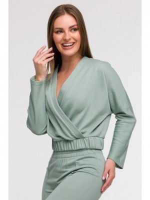 BeWear B292 Bluza z kopertowym dekoltem - miętowa