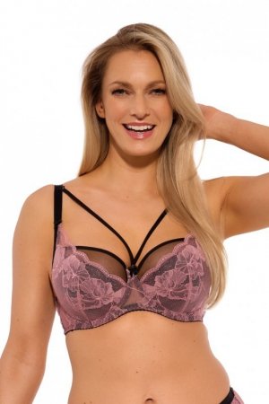 GAIA BIUSTONOSZ SEMI-SOFT MALENE BSO 1266 CZARNO-RÓŻOWY