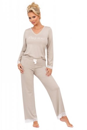 Donna Piżama Simply Long Beige