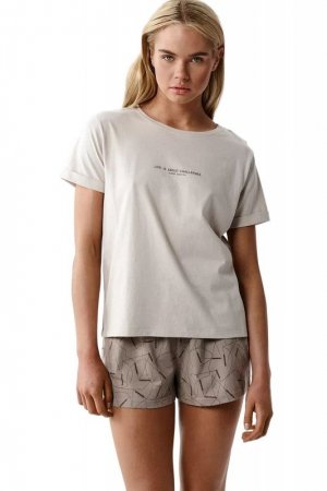 Atlantic Piżama damska NLP 508 beż/kam