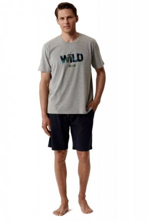 Atlantic Piżama męska NMP 396 szara/granat