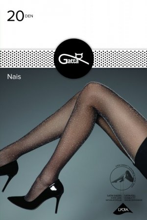 Gatta Rajstopy Nais lurex nero/silver