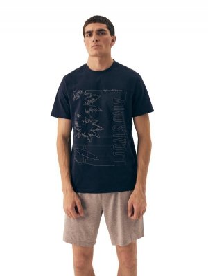 Esotiq-Henderson Piżama męska Surf 42598 granat