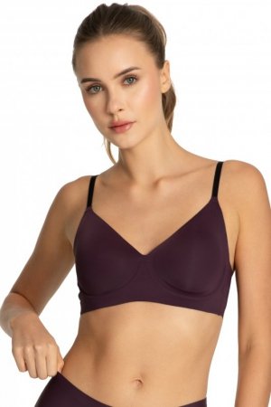 Julimex Biustonosz T-shirt Bra dark plum