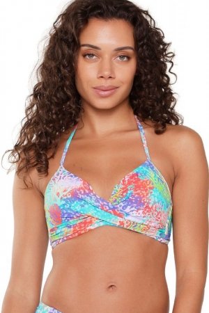 LingaDore Biustonosz kąpielowy 7207TB coral leopard