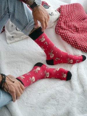 Skarpety Milena 1290-029 Świąteczne Renifer I Cukrowe laski 38-46