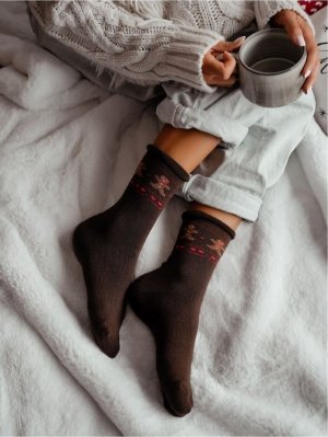 Skarpety Milena 0118-013 Świąteczne Damskie Frotte 37-41