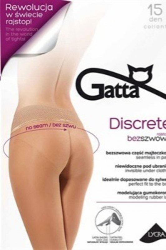 GATTA DISCRETE  - Rajstopy damskie, część majtkowa bezszwowa 15 DEN