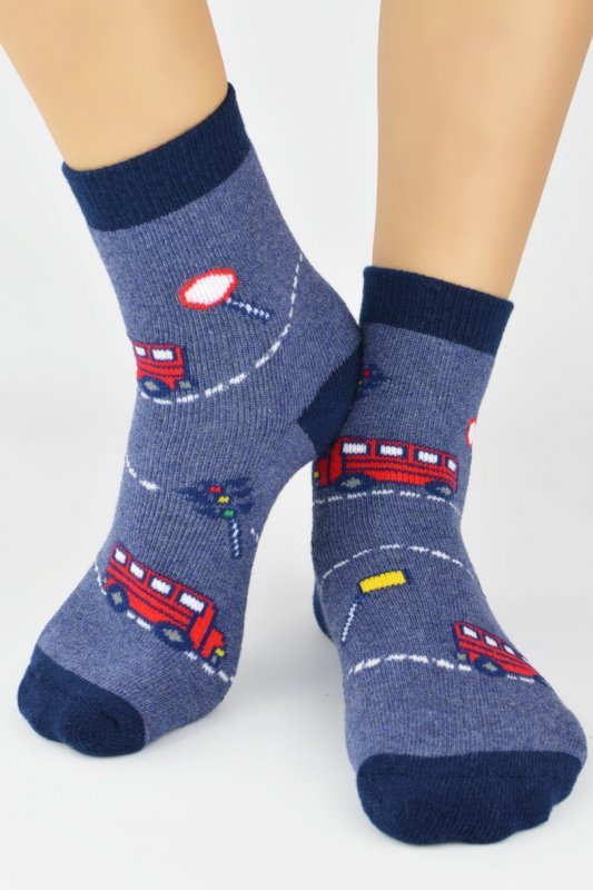 NOVITI SKARPETY CHŁOPIĘCE FROTTE WZORZYSTE SF003