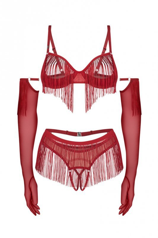 OBSESSIVE Rossay Red komplet 4-częściowy otwarty