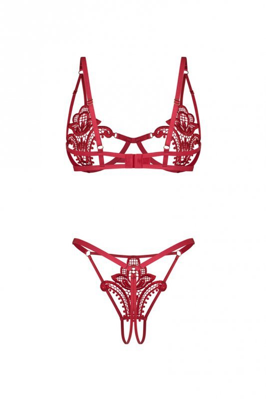 OBSESSIVE Luise Sublim Red komplet 2-cz otwarty
