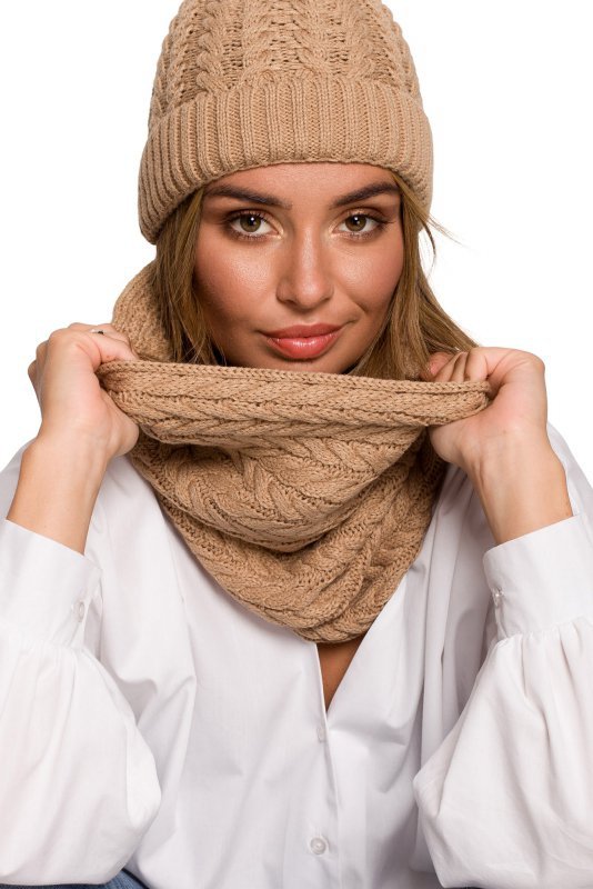 Be Knit BK082 Komin splot warkocz - kamelowy