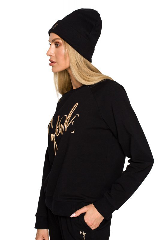 Moe M709 Czapka beanie z haftem MOE GIRL - czarna