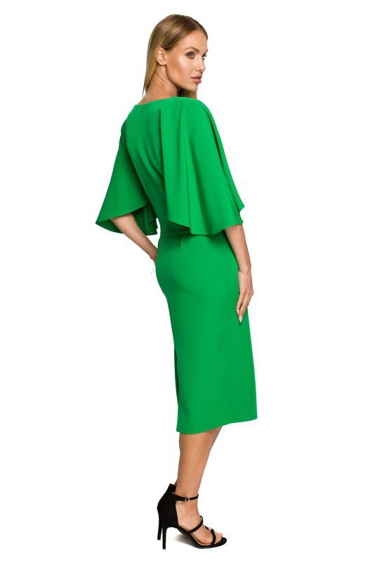 Moe M700 Sukienka ołówkowa z szerokimi rękawami - soczysta zieleń
