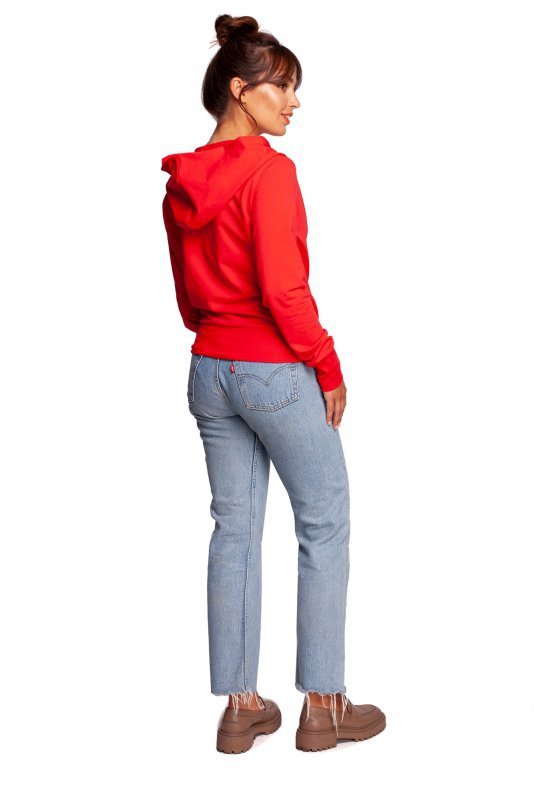 BeWear B246 Bluza na zakładkę z kapturem - czerwona