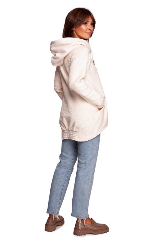 BeWear B249 Bluza z kominem i kapturem - waniliowa