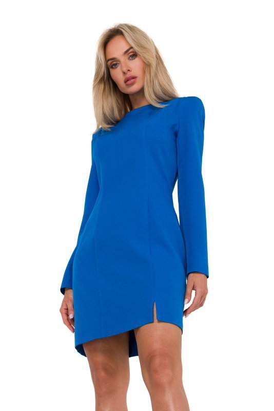 Moe M755 Sukienka z modelującymi przeszyciami - niebieska