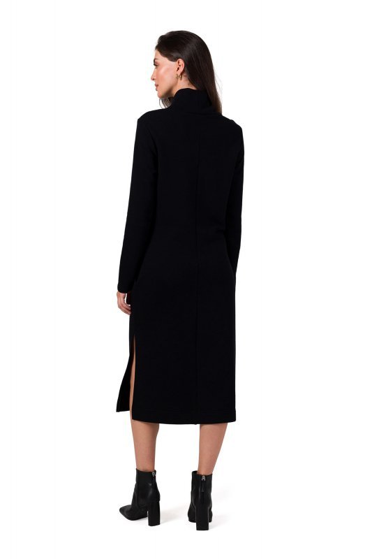 BeWear B274 Sukienka z półgolfem - czarna