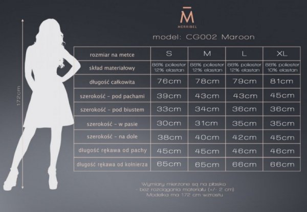 Merribel Sukienka CG002 Maroon