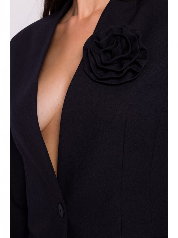 Stylove S370 Marynarka z kwiatkiem - czarna