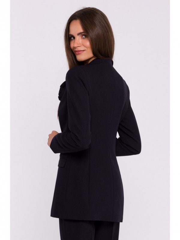 Stylove S370 Marynarka z kwiatkiem - czarna