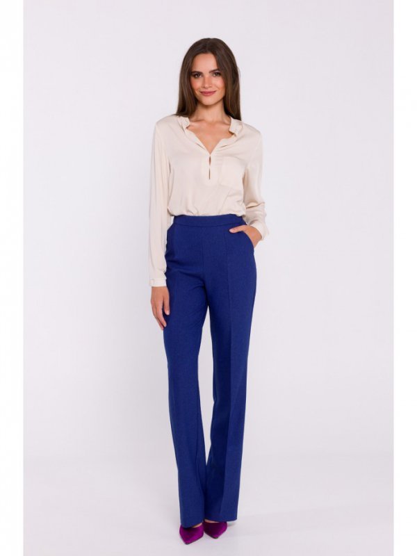 Stylove S371 Spodnie rozszerzane na dole - niebieskie
