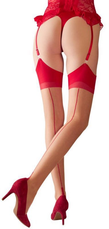 Cottelli LEGWEAR Stockings skin/red