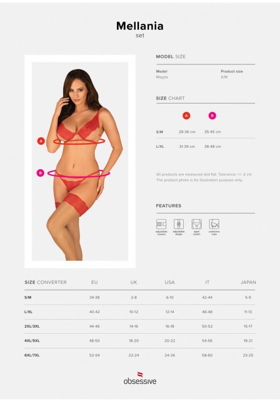 Obsessive Mellania komplet czerwony